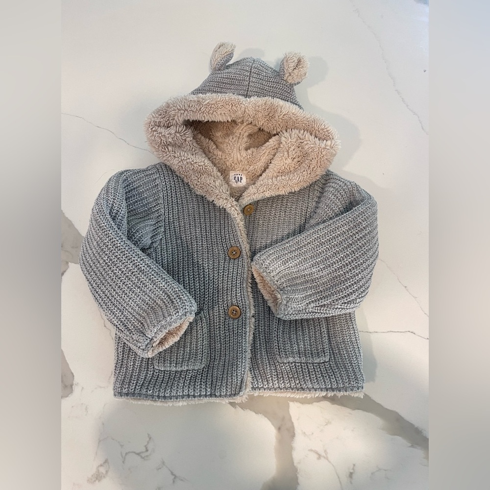 GAP Baby Sherpa-Lined Bear Sweater 6-12months